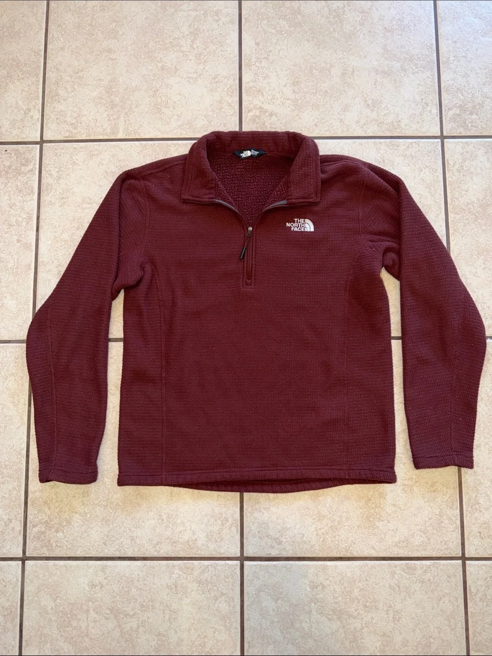 The North Face Men's Maroon 1/4 Zip Fleece Pullover